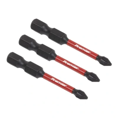 Image of Sealey Premier Phillips #1 Impact Power Tool Bits 50mm 3pc