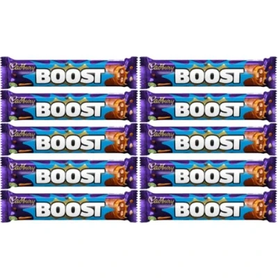 Image of Cadbury Boost Milk Chocolate with Caramel (48.5g) 10 Pack Indulgent Bar Biscuit Filling For All Ocassions Gift Easter, Birthday &amp; More! Sold by Swiss+