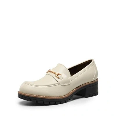 Image of DREAM PAIRS Women&#039;s Loafers, Platform Comfortable Slip On Dressy Business Casual Moccasin Shoes,Size 8,Beige PU,SDLS2410W
