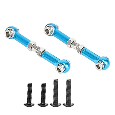 Image of Keenso 2pcs Steering Linkage Rod, Metal Arm Rod Link Fit RC Accessory For WLtoys 1/14 144001 Car(Blue)rc adjustable links