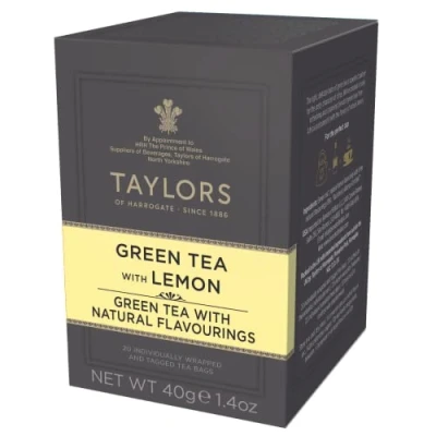 Image of Taylors of Harrogate Green Tea with Lemon, 20 Bags (Pack 6, Total 120 Bags)