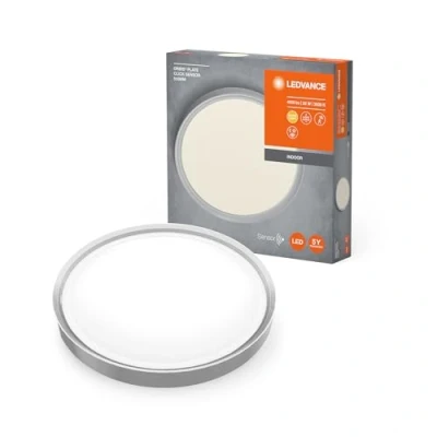 Image of LEDVANCE LED Wall and Ceiling Luminaire, Flat Luminaire with Motion detector for indoor, operating modes can be changed a Click, Warm White (3000K), 510mm Diameter, ORBIS PLATE ROUND Click Sensor