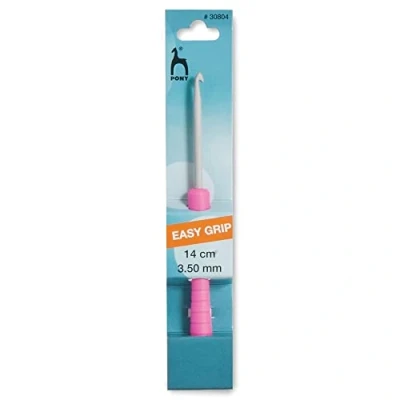 Image of Pony Easy Grip Crochet Hook, Aluminium, Multi Colour, 3.5mm