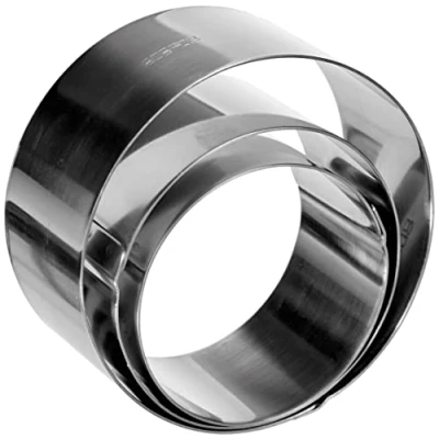 Image of Ibili Pastry Rings Set with Pusher 4 Pieces, Stainless Steel, Silver, 22 x 19 8 cm