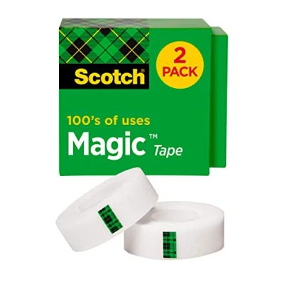 Image of Scotch Magic Matte Finish Tape, 3/4 x 1000 Inches, 2 Pack (810 2PK TB)