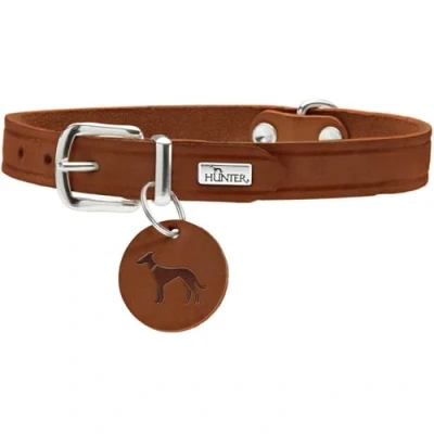 Image of HUNTER Collar Aalborg, 32 Soft genuine cow leather, cognac