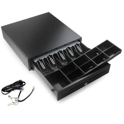 Image of HONEY BEAR Cash Register Drawer for POS System Receipt/Thermal Printer,with RJ11 Interface 12V,5 Bills&amp;8 Coins Tray,Black