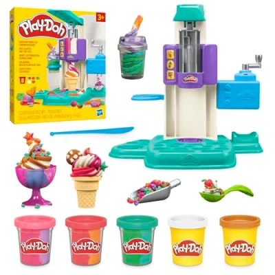 Image of Play Doh Rainbow Swirl Ice Cream Playset