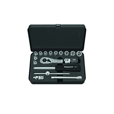 Image of Matador Socket Spanner Set 1/4 Inch Ratchet Box 16 Pieces Metal Nut with Includes Z90 Reversible Tool No. 21159160