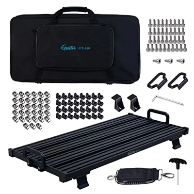 Image of GUITTO Guitar Pedalboard no Velcro Effects Pedal Board Aluminum Alloy Super Light with Carry Bag (GPB 03 Large)
