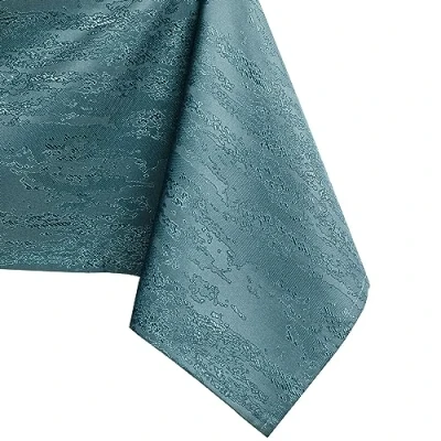 Image of AmeliaHome Tablecloth 120 x 180 cm, Stain Protection, Lotus Effect, Washable, Water Repellent, Vesta Ornament, Petrol Blue