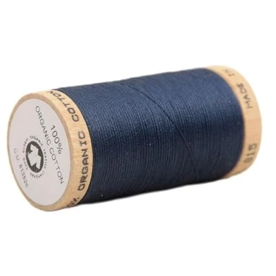 Image of Spool of 100% Organic Cotton Thread 275 m Navy Blue