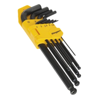 Image of Siegen Ball End Hex Key Set 9pc Long Metric
