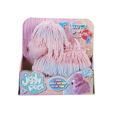 Image of Jiggly pets Pearlescent puppy Pink Interactive Electronic toy with sounds music and movement Animal Toys Walking