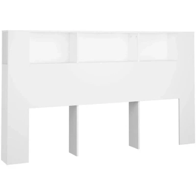 Image of vidaXL Headboard Cabinet White 180x18.5x104.5 cm