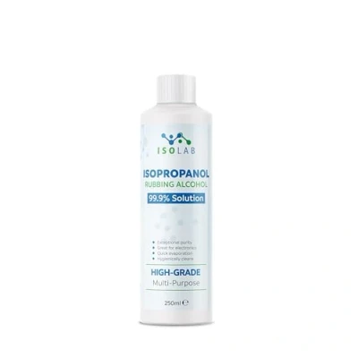 Image of IsoLAB Isopropanol Rubbing Alcohol 99.9% Pure Isopropyl Alcohol, Multi Purpose Cleaner, Degreaser &amp; Solvent 250ml