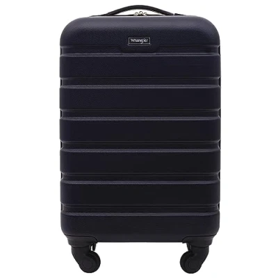 Image of Wrangler Hardside Carry on Spinner Luggage, Navy Blue, 20 Inch, Luggage