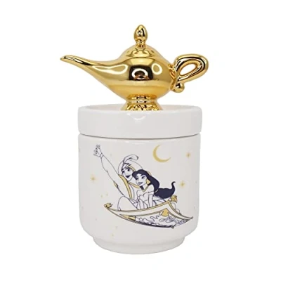 Image of Half Moon Bay Disney Aladdin Collectors Box Genie Lamp Trinket With Lid Gifts Home,White,14 cm