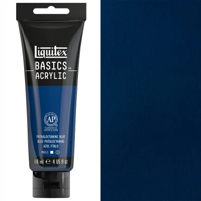 Image of Liquitex 8870025 Basics Acrylic Paint, Phthalocyanine Blue, 118 ml Tube