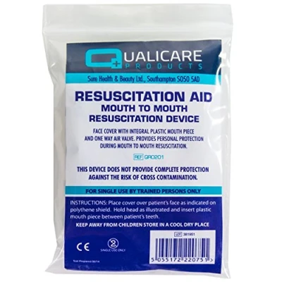 Image of CPR Resuscitation Face Mask Shield Mouth to First Aid Cross Contamination Protection