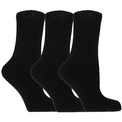 Image of HeatGuard Ladies 3 Pack of Thermal Socks Size 4 7 Black