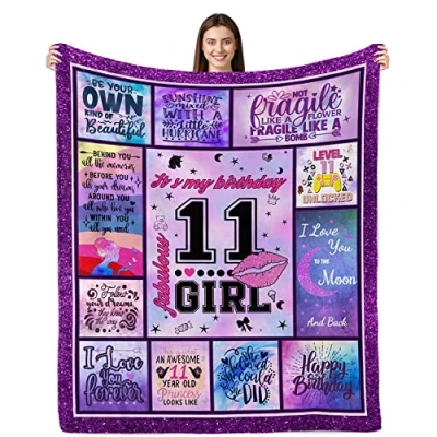 Image of Lviliss Gifts for 11 Year Old Girl Blanket, Gift Ideas, 11th Birthday Girls, Birthday, Decorations Girls Throw Blanket 50x60