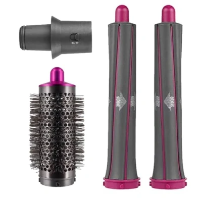 Image of Hair Curling Barrel Volumizing Brush Attachments with Adaptor for Dyson Dryer Converting to Styler, Airwrap Styler