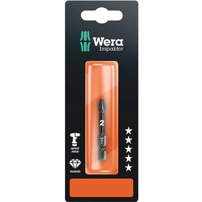 Image of Wera 855/4 IMP DC SB Impaktor TriTorsion Long Service Life Pozidriv Bit, PZ 2 x 50 mm, 05073961001