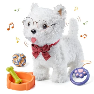 Image of Walking Dog Toys for Kids, Electronic Plush Puppy Toy Interactive Pets toddle 3 4 5 6+ Years Girls Boys Gift Walks/Barks/Shake Tail/Talk
