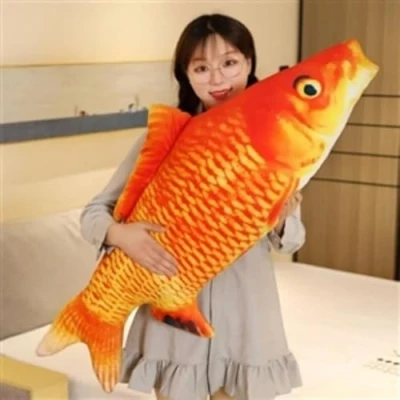 Image of XIAOHONG 31 Inch/78cm 3D Giant Soft Fish Cushion Carp Plush Pillow Throw Pillow, Red Stuffed Toy, Toy for Home Decoration Kids Gift