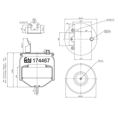Image of 20572399, 21961460 Boot, air suspension FEBI BILSTEIN 174467 Rear Axle