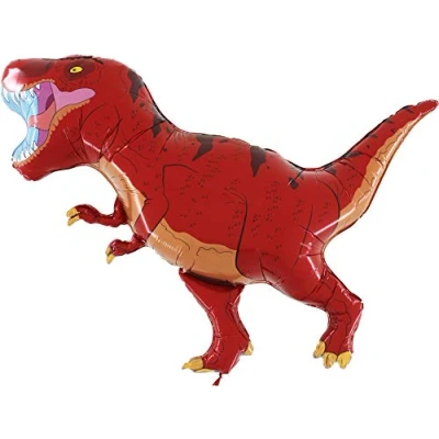 Image of Toyland® 99cm (39&quot;) Red T Rex Dinosaur Shaped Foil Balloon Party Decorations