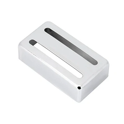 Image of Guitar Pickup Cover, Two Slot Metal Case Brass Humbucker for Electric Guitars(Silver)
