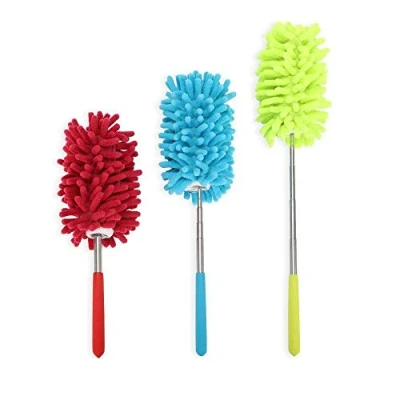 Image of KissDate Microfiber Extendable Hand Dusters Washable Dusting Brush with Telescoping Pole for Cleaning Car, Computer, Air Conditioning, TV and Else Pack of 3