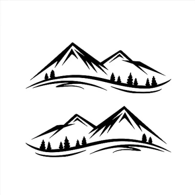 Image of DuBom 2PCS Universal Car Body Side Sticker, Mountain Design Motorhome Decorative,Camper Vans Caravan Decals Vinyl Sticker Graphic Accessories