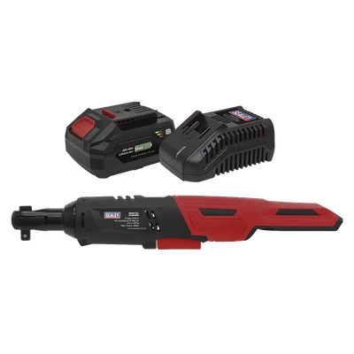 Image of Sealey Cordless Ratchet Wrench Kit 3/8&quot;Sq Drive 60Nm 20V 4Ah SV20 Series