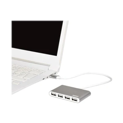 Image of Port Designs 4 Ports 2.0 USB Hub, Silver