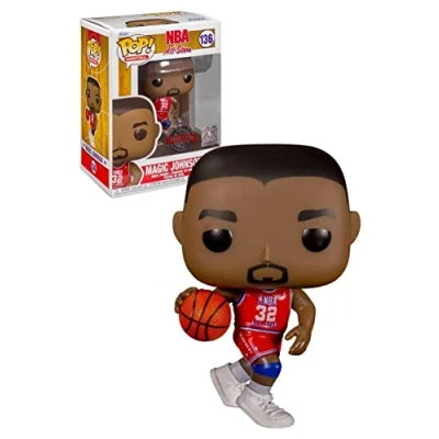Image of Funko 60849 Pop! Basketball: NBA All Stars Magic Johnson (Red Jersey Special Edition) #136