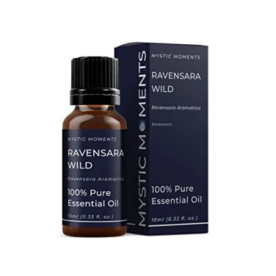 Image of Mystic Moments Ravensara Wild Essential Oil 10ml Pure &amp; Natural for Diffusers, Aromatherapy Massage Blends Vegan GMO Free