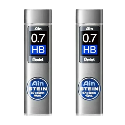 Image of Pentel Ain Stein Mechanical Refill Leads 0.7mm HB/H Pack of 2 Tubes