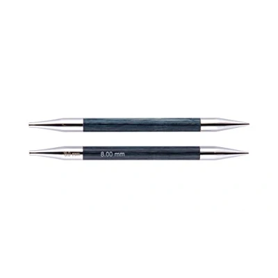 Image of KnitPro Royale: Knitting Pins: Circular: Interchangeable: Normal: 12.5cm x 8.00mm, Birchwood, brass, Multi Colour, 8mm