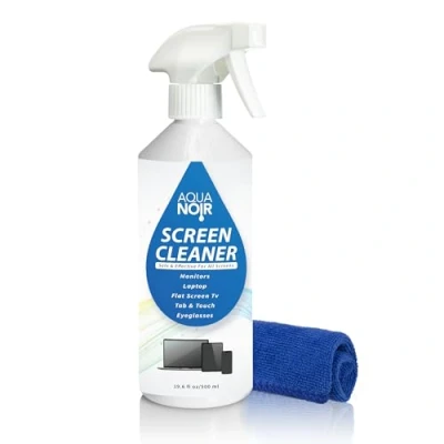 Image of Aquanoir Screen Cleaner Spray with Microfiber Cloth (500ml) TV for Phone, Computer, Ipad, Monitor &amp; Laptop Ideal cleaning OLED, LCD, LED, PC, Macbook, Iphone