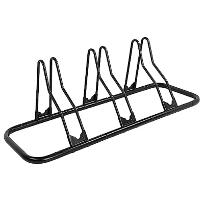 Image of CyclingDeal Bicycle Floor Type Parking Rack Stand for Mountain MTB and Road Bike Indoor Garage Storage 3 Bikes