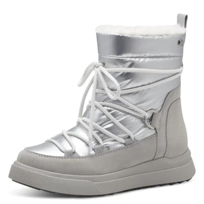 Image of Jana Women Winter Snow Boots Vegan Fashion, Lt Grey Silver, 9 UK