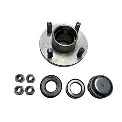 Image of Unbraked Trailer Wheel Hub, 100mm PCD, 4 Stud, 1&quot;, 44643 bearings, M12 x 1.5mm
