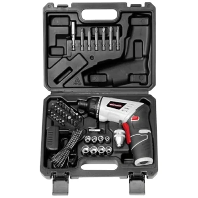 Image of Dino KRAFTPAKET Mini Cordless Screwdriver Set Multiplex 3.6 V 5 Nm 41 Piece Complete with Drill Chuck for