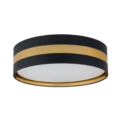 Image of Paris Cylindrical Ceiling Light Black, Gold, White 4xE27