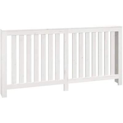 Image of vidaXL Radiator Cover White 169x19x84 cm Solid Wood Pine