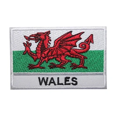 Image of Wales National Country Flag Patch Iron On Sew Embroidery Badge