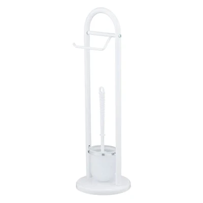 Image of WENKO 17092100 Exclusive free standing toilet brush Siena White Steel, 19 x 63 cm,